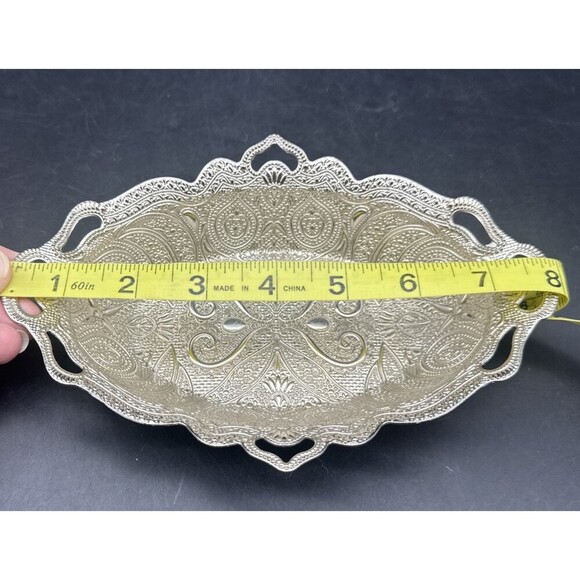 VTG Sena 273 Metal Heart Serving /Trinket /Soap Dish 8” X 5.5” Made In Turkey - Picture 8 of 10